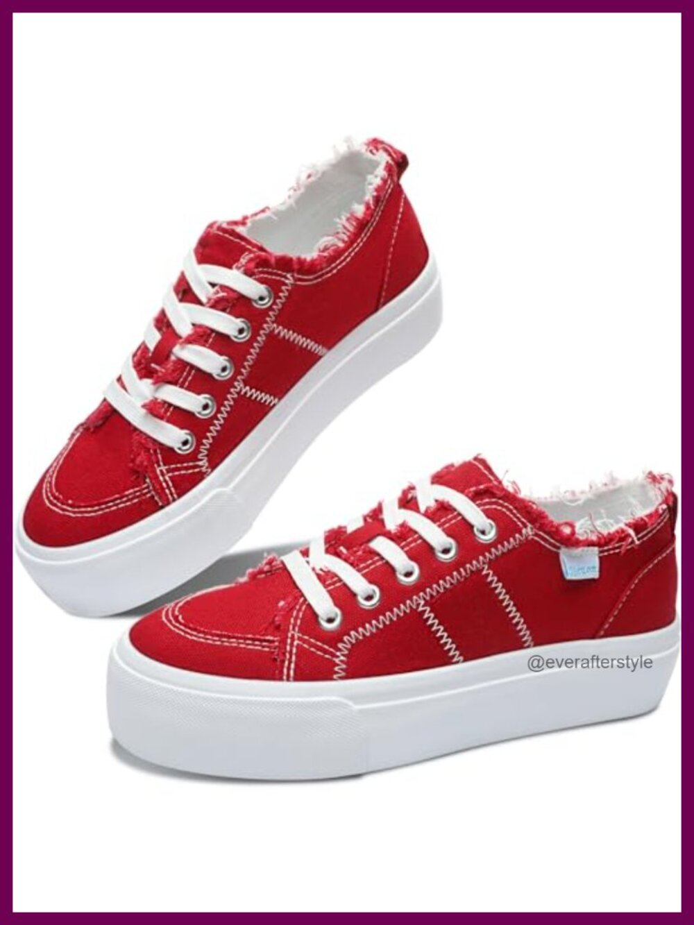 Platform Canvas Sneakers Comfort Lace Up Low Top Walking Shoes
